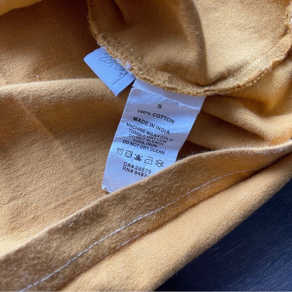 Authentic Stussy unisex women men long sleeve tshirt yellow size small - Picture 4 of 5